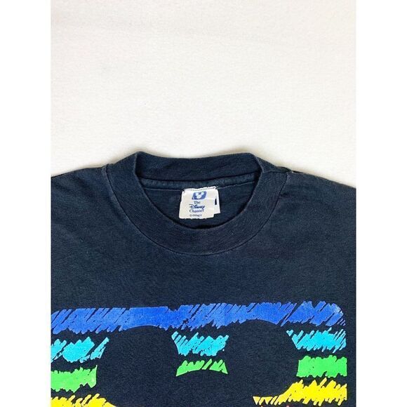 Vintage Mickey Mouse T-Shirt Black XL Rainbow Single Stitch - Picture 4 of 9